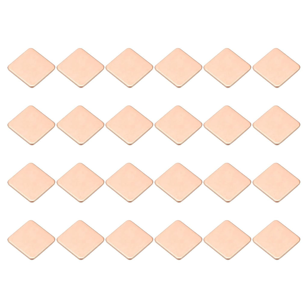PATIKIL Copper Heatsink Pad Shims, 24 Pcs 15x15x1mm Copper Pad Shim IC Chipset GPU CPU Thermal Heatsink for Cooling Laptop Desktop Computer