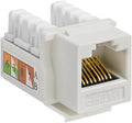 Cmple - RJ45 Keystone Jack 90 Degree Cat5e Keystone Jack Insert Punch Down RJ45 Connectors Female for Wall Plates, Patch Panels, Patch Cables, Ethernet Cables - White