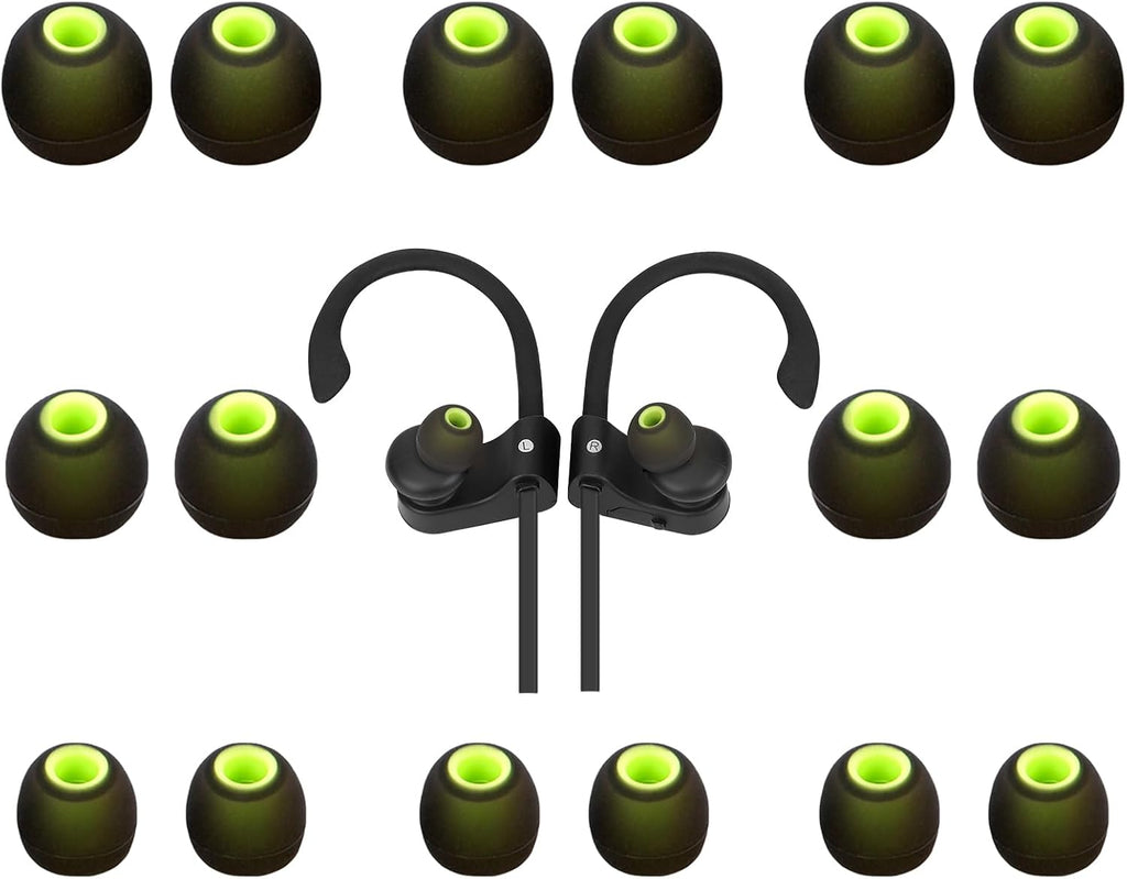 Earbud Tips Ear Bud Tips Soft Anti Slip Washable and Reusable Silicone Replacement Earbud Tips Fit Most in-Ear Earbuds(Inner Hole 3.8mm -5.1mm) 18pcs S M L