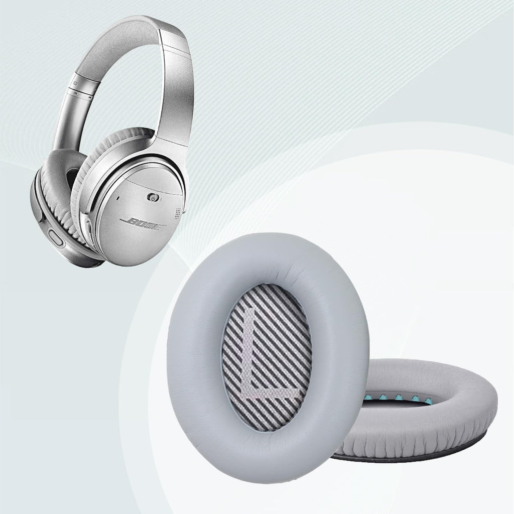Replacement Earpads Cushions for Bose QuietComfort 35 & Quiet Comfort 35 II, Headphones Ear Covers Ear Pads for Bose QC35/QC35II/25/15 QC2 / Ae2 / Ae2i / Ae2W / Sound Link/Sound True-Grey