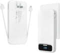 12000mAh Lightweight-Portable-Charger-Power-Bank with Built-in Cables and AC Wall Plug, PD20W USB-C Fast Charging Battery Pack, LED Display External Travel Phone Charger for All iPhone,Samsung,Android