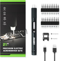 Compact Electric Screwdriver Set, JAKEMY Adjustable 3 Torque Cordless Screwdriver Set for Phone, Rechargeable Mini Power Screwdriver Kit for Electronics Repair with Shadowless LED Lamp