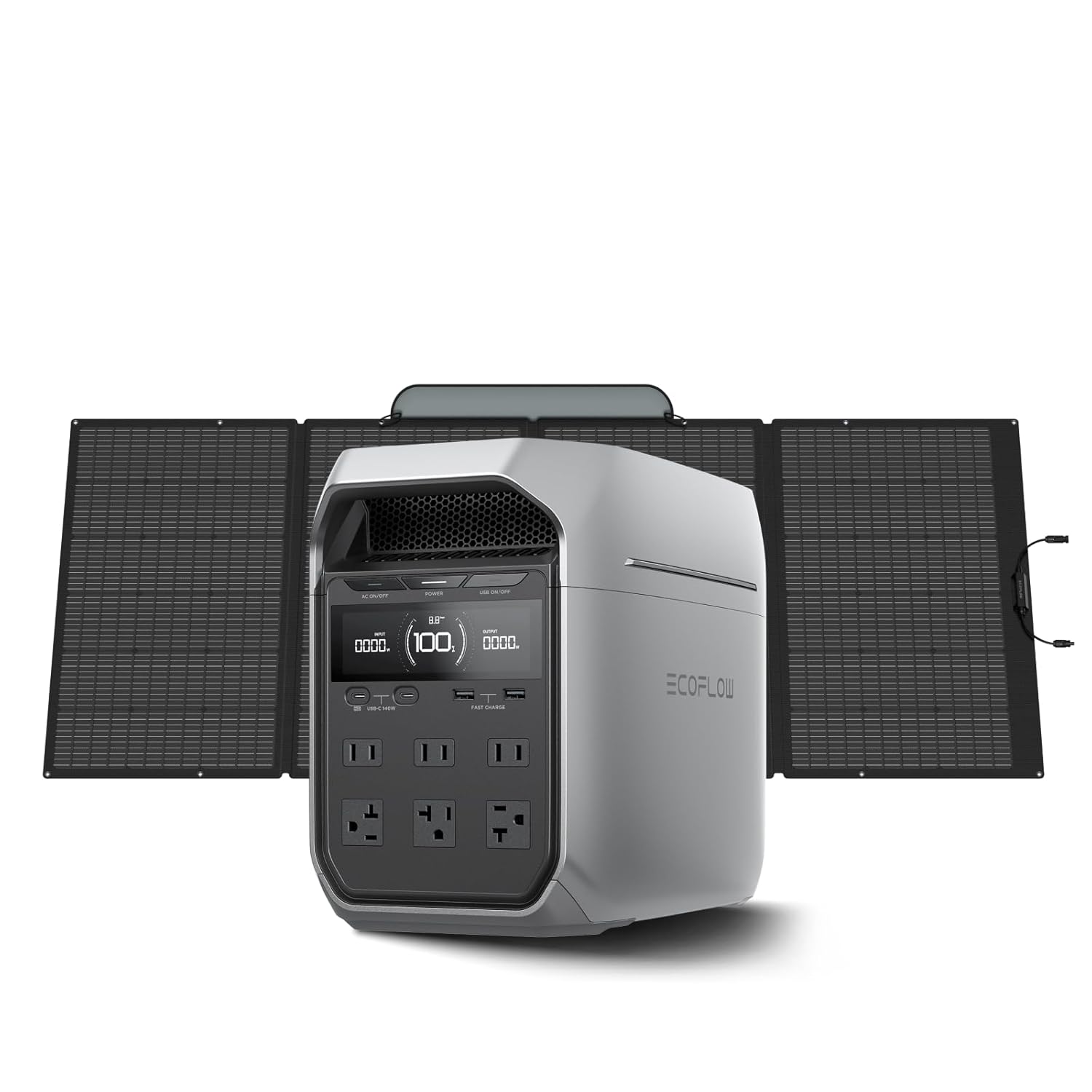 EF ECOFLOW Solar Generator DELTA 3 Plus with 400W Solar Panel (2024 New), 1000W Solar Input, LFP(LiFePO4) Battery, Portable Power Station for Home Backup Power, Camping & RVs