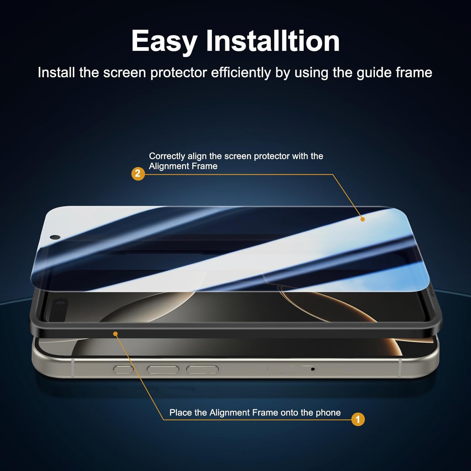 NEW'C 3 Pack Privacy for iPhone 16 Pro Screen Protector (6.3 inches), Anti-Spy Tempered Glass Film,Enhanced 28 Degree Privacy Angle - Easy installation tool included