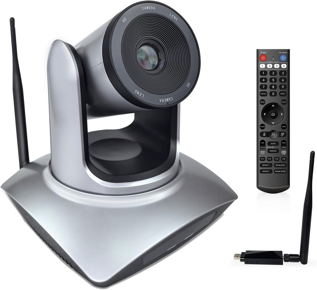 TOALLIN Wireless PTZ Conference Room Camera, 3X Optical Zoom Streaming Camera, 1080P Full HD Wireless Webcam for Video Conferencing/Live Streaming/Church Services Worship/Online Education