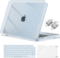 MOSISO Compatible with MacBook Air 13 inch Case 2025 2024 2023 2022 M4 A3240 M3 A3113 M2 A2681, Plastic Hard Shell&Keyboard Cover&Screen Film&Type C for MacBook Air 13.6 inch Case, Crystal Sky Blue