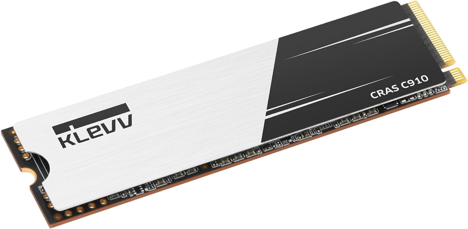 KLEVV CRAS C910 1TB M.2 2280 NVMe PCIe Gen4x4 Laptop & Desktop Internal SSD Heatsink Included, up to 5000MB/s (K01TBM2SP0-C91)