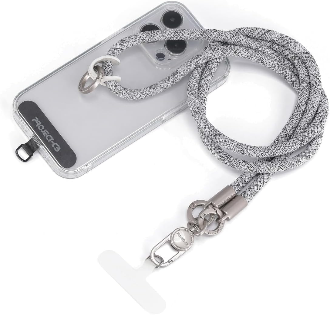 project-cb Phone Lanyard1, Phone Tether Tab2, Crossbody Cell Phone Lanyard, Rope Lanyard, Universal Adjustable Phone Strap (FoggyBlack-S)