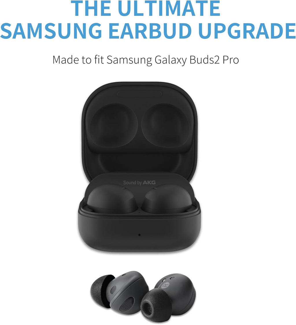 Comply TrueGrip | Premium Memory Foam Replacement Earbud Tips for Samsung Galaxy Buds2 Pro | Enhanced Comfort, Secure Fit, Superior Noise Isolation, Cleaning Tool | Black, Small (3 Pairs)