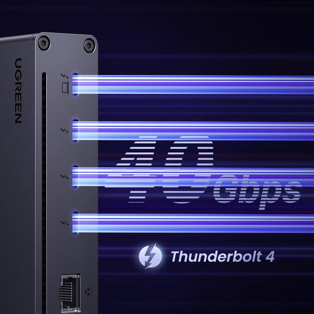 UGREEN Revodok Max 208 Thunderbolt 4 Dock 8-in-1 40Gbps TB4 Hub 3 x TB 4 Dual 4K@60Hz or Single 8K Display, 85W Charging, Gigabit Ethernet, 3 x USB A 3.2 for Mac M1/M2/M3/M4 Pro/Max