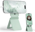 MOFT Phone Stand, Magnetic Phone Tripod Stand Stain-Resistant MOVAS Leather & Angle Adjustment & Strong Magnets Tripod for iPhone 16/15/14/13/12 (Included Metal Ring)-Peppermint