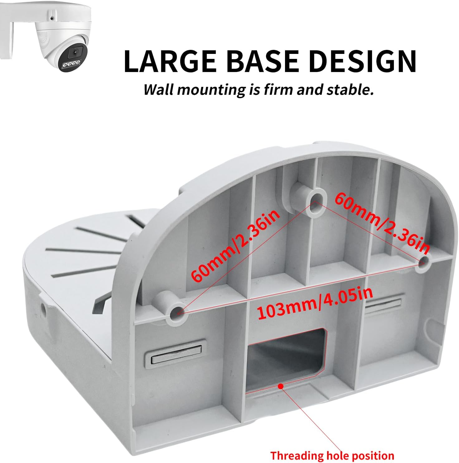Indoor Outdoor Camera Bracket ABS Plastic Wall Mount L-Shaped Bracket for Security Dome IP Camera Mounting, Junction Box Cable Management (4.5in-SL-1PACK)