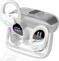 Wireless Earbuds 75hrs Bluetooth 5.4 Headphone Sport, 2025 Bluetooth Earbuds Stereo Deep Bass Over Ear Bud with Earhooks, ENC Noise Cancelling Mic, IPX7 Waterproof Earphone White