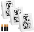 Geevon Indoor Thermometer Room Temperature Monitor,3 Pack Temperature Humidity Gauge Thermometer Hygrometer with Battery for Home, Office, Greenhouse, White