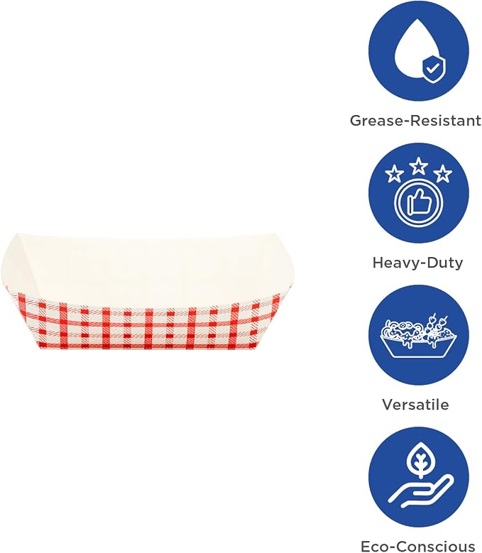 Karat Paper Food Trays Disposable Sturdy Food Boats, Leak Resistant | Ideal - Image 5