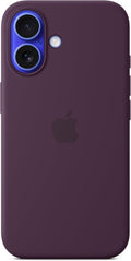 Apple iPhone 16 Silicone Case with MagSafe and Camera Control: Lightweight Phone Case, Wireless Charging Compatible, Smooth Matte Finish; Plum
