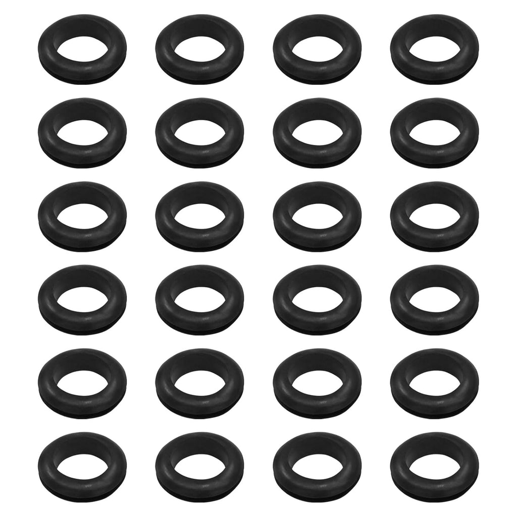 24 Pcs Rubber Grommets, 5/8" Inside Diameter 3/4" Drill Hole Rubber Wire Grommets O Ring Grommets for Wire, Firewall, Cables, Plugs, Automotive(Black)