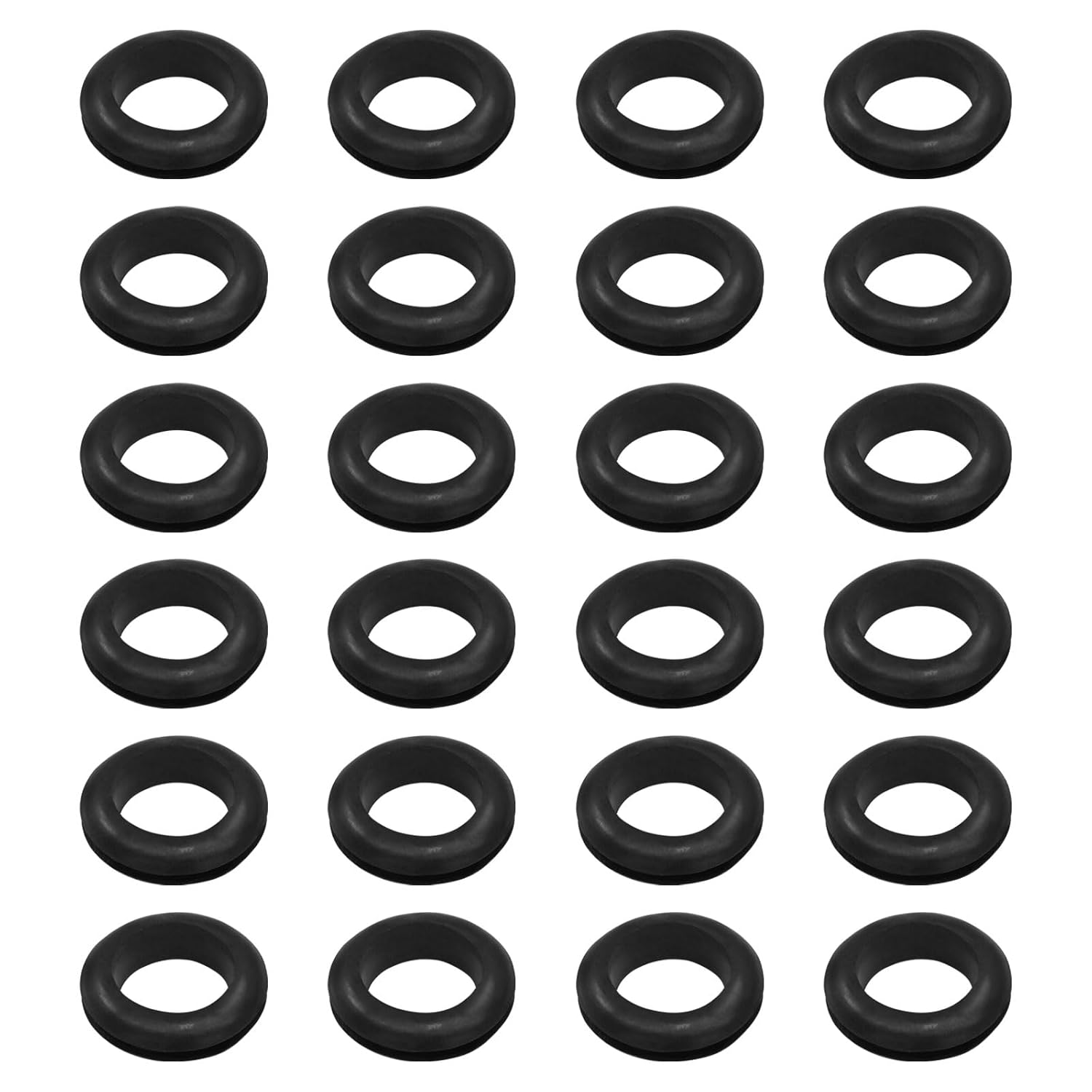 24 Pcs Rubber Grommets, 5/8" Inside Diameter 3/4" Drill Hole Rubber Wire Grommets O Ring Grommets for Wire, Firewall, Cables, Plugs, Automotive(Black)