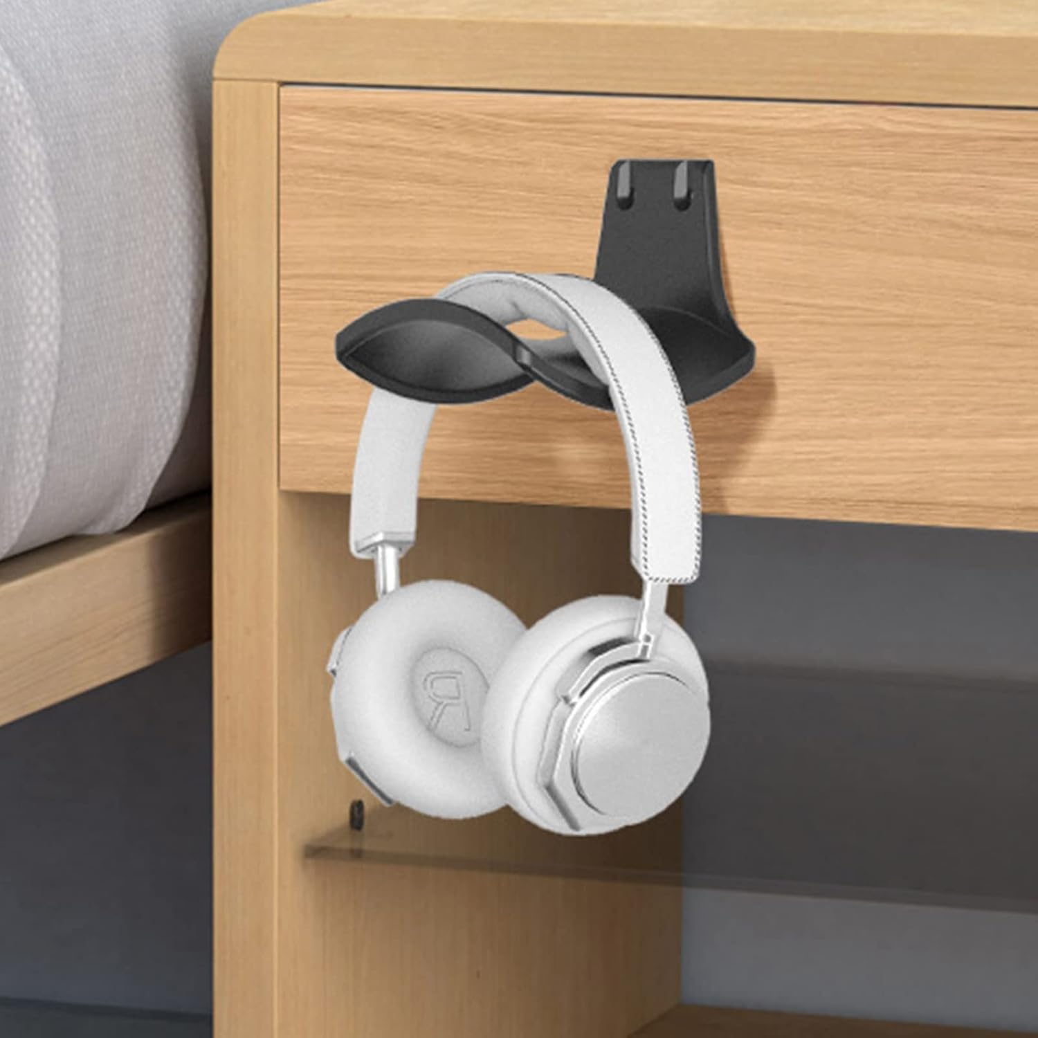 2-Pack Never Fall Headphone Hooks Hanger Wall Mount, Headset Holder Stand for Universal Gaming Headset Airpods Max Sony Bose Beats, Strong Adhesive by Screws