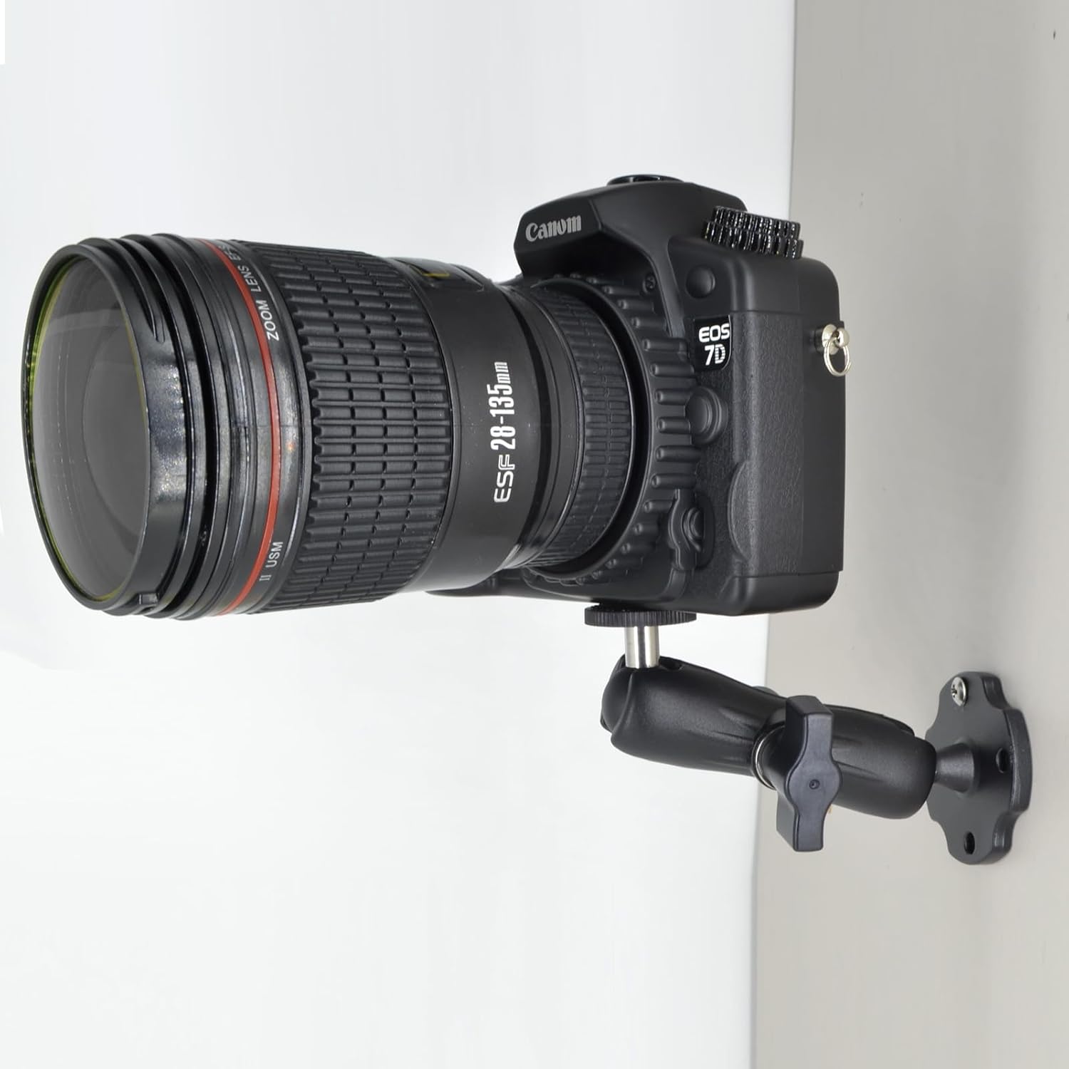 Heavy-Duty Camera Wall/Desktop Mount with 1/4"-20 Thread, Aluminum Alloy Arm, Dual Ball Heads, 1-Inch TPU Ball, Free Rotation,Compatible with DSLR, CCTV, RAM B System