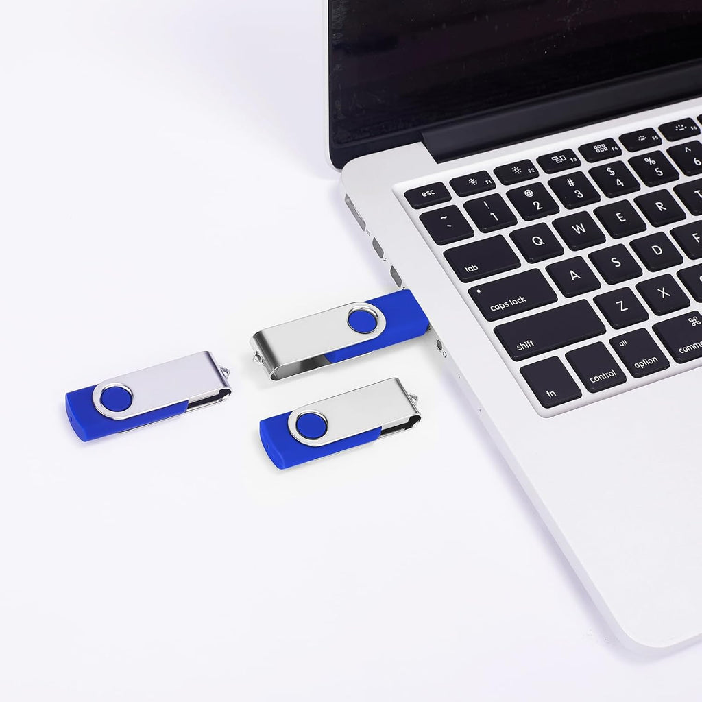 EASTBULL 200 Packs of 4GB Bulk Flash Drives, Flash Drives Pack 4GB USB Drives Bulk Swivel USB2.0 Thumb Drives Bulk with Strings (200Packs, Blue)