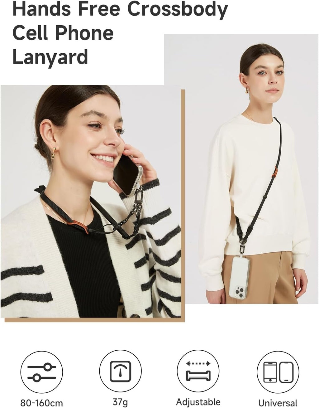 project-cb Cell Phone Strap 1,Phone Tether Tab 2,Phone Crossbody Strap,Lanyards for Around the Neck,Adjustable Phone Strap
