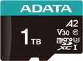 ADATA Premier Pro 1TB MicroSDXC UHS-I U3 V30 Class 10 A2 MircoSD Memory Card with Adapter AUSDX1TUI3V30SA2-RA1