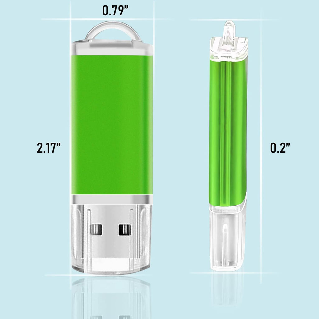8GB USB Flash Drive 20 Pack Nicepicten Bulk USB 2.0 Thumb Drives 20Pack Metal Jump Zip Drive Memory Stick Pendrive Memoria USB 8 GB with 20PCS Lanyard Label - Green 20 X 8GB Flash Drives Bulk
