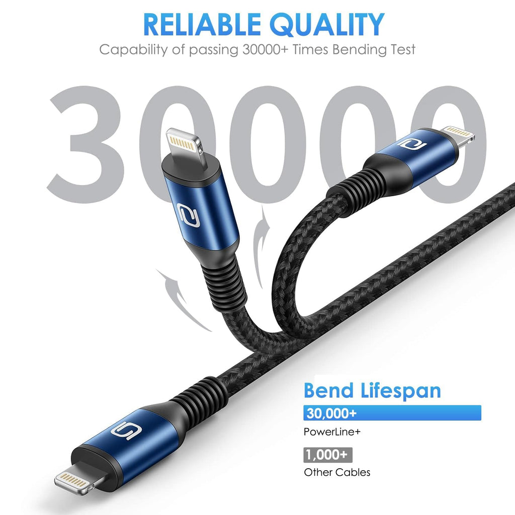 iPhone Charger 10FT Long Cable 3Pack [Apple MFi Certified] USB-A to Lightning Cable Nylon Braided Fast Charging Cord Compatible with iPhone 14/13/12/11 Pro Max/XR/XS/X/8/7/Plus/6S iPad/iPod/AirPods
