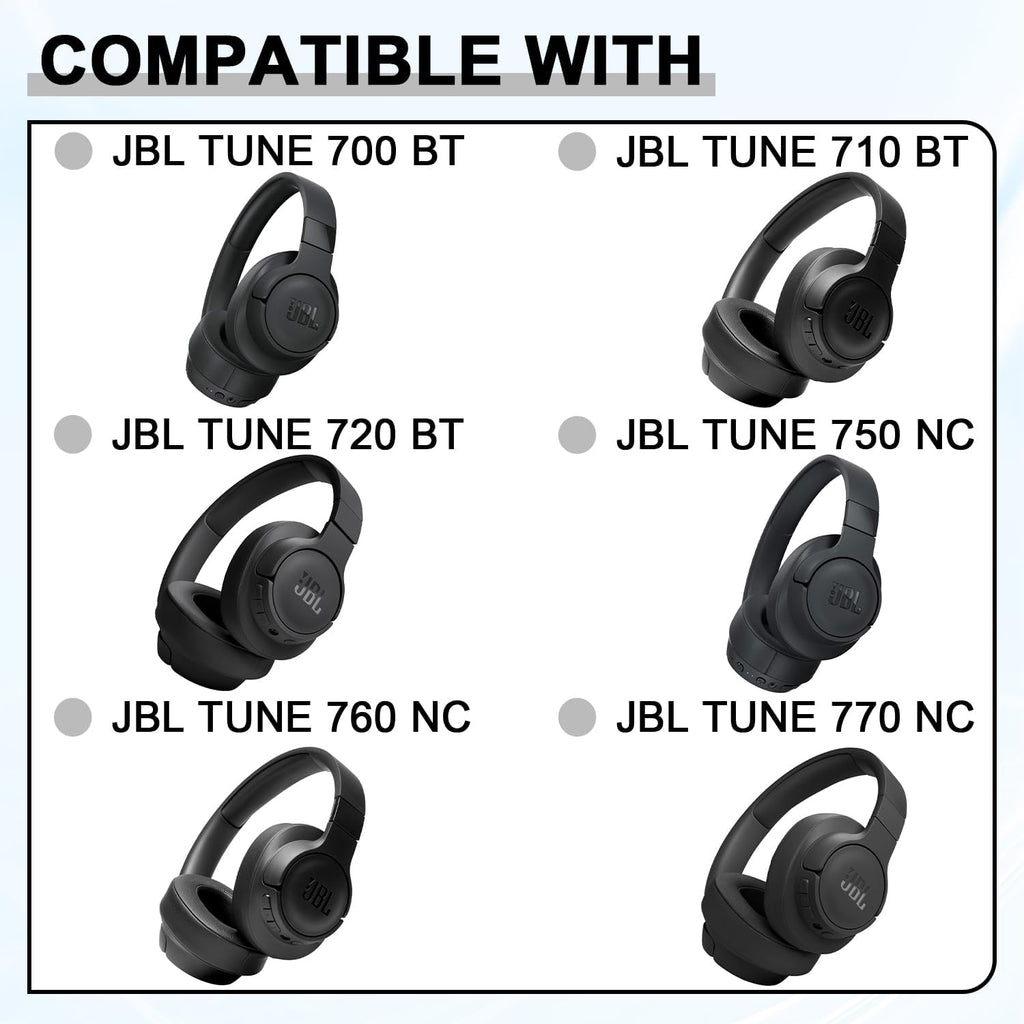 Replacement Ear Pads for JBL Tune 700(700BT)/710(710BT)/720(720BT)/750(750BT,750BTNC)/760(760NC)/770(770NC) Headphones, Headset Ear Cushions, Headset Earpads, Ear Cups Cover-Black