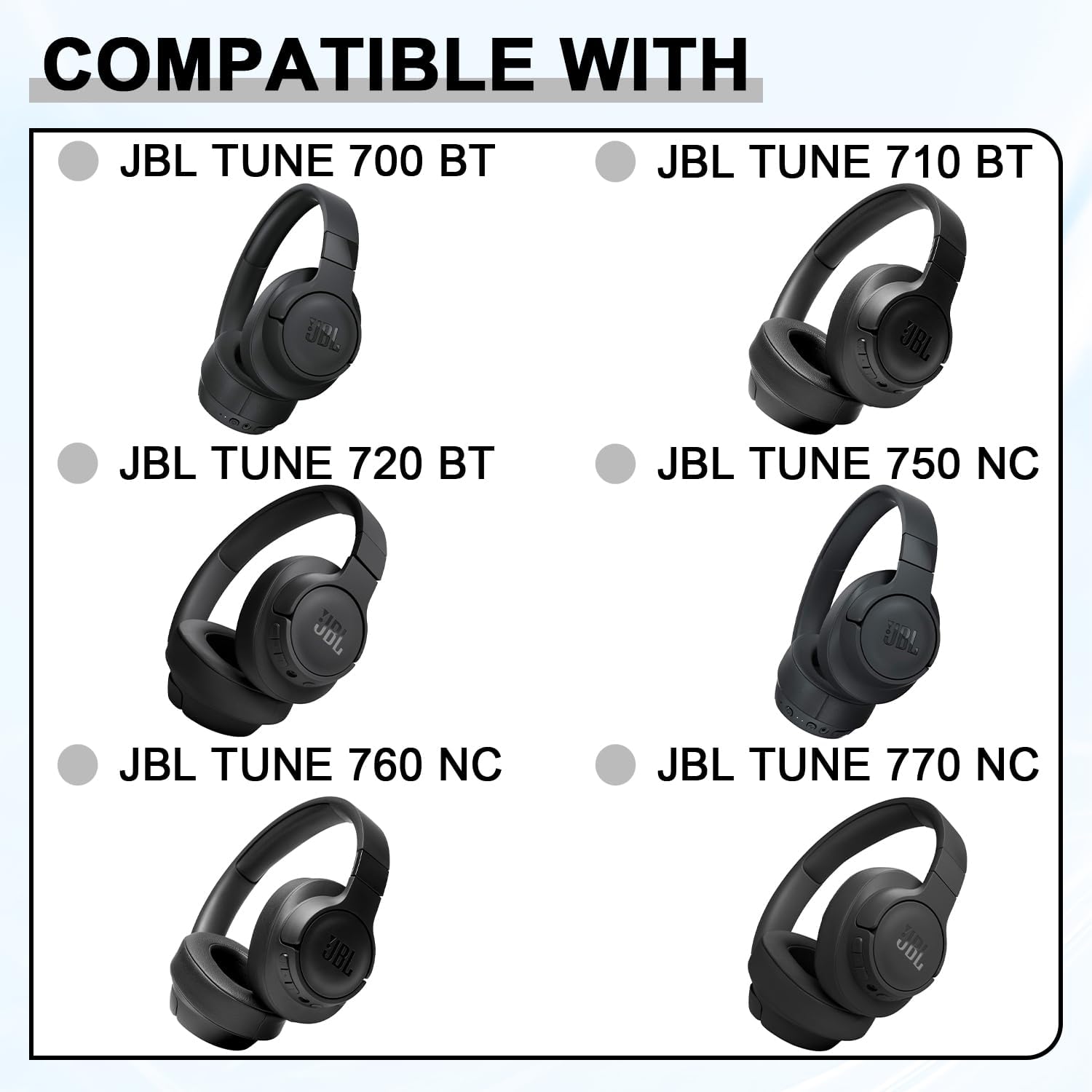 Replacement Ear Pads for JBL Tune 700(700BT)/710(710BT)/720(720BT)/750(750BT,750BTNC)/760(760NC)/770(770NC) Headphones, Headset Ear Cushions, Headset Earpads, Ear Cups Cover (Purple)