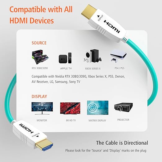 RUIPRO 8K Fiber Optic HDMI Cable 100 Feet 48Gbps 8K60Hz 4K120Hz Dynamic HDR - Image 5