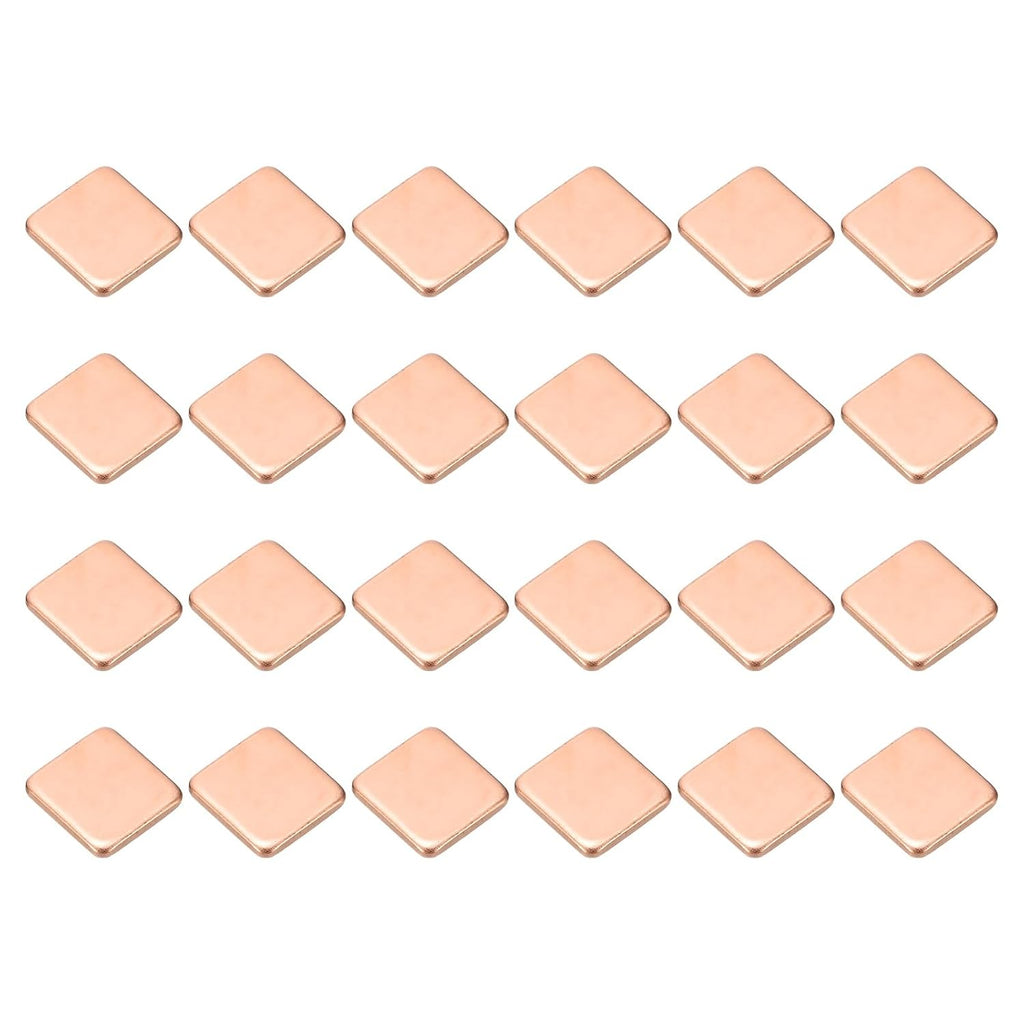 PATIKIL Copper Heatsink Pad Shims, 24 Pcs 15x15x2mm Copper Pad Shim IC Chipset GPU CPU Thermal Heatsink for Cooling Laptop Desktop Computer