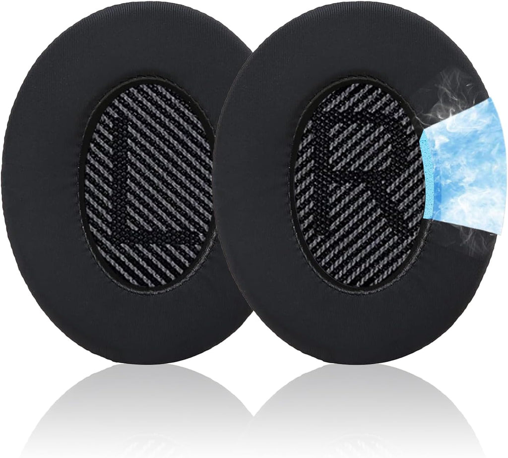 Replacement Earpads Cushions for Bose QuietComfort 35 & Quiet Comfort 35 II, Headphones Ear Covers Ear Pads for Bose QC35/QC35II/25/15/2 / Ae2 / Ae2i / Ae2W / Sound Link/True (Cooling Gel Black)