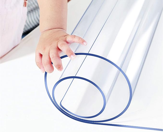 Wadrac Clear Table Protector Plastic Table Cloths PVC Night Stand Table Cover by Wadrac