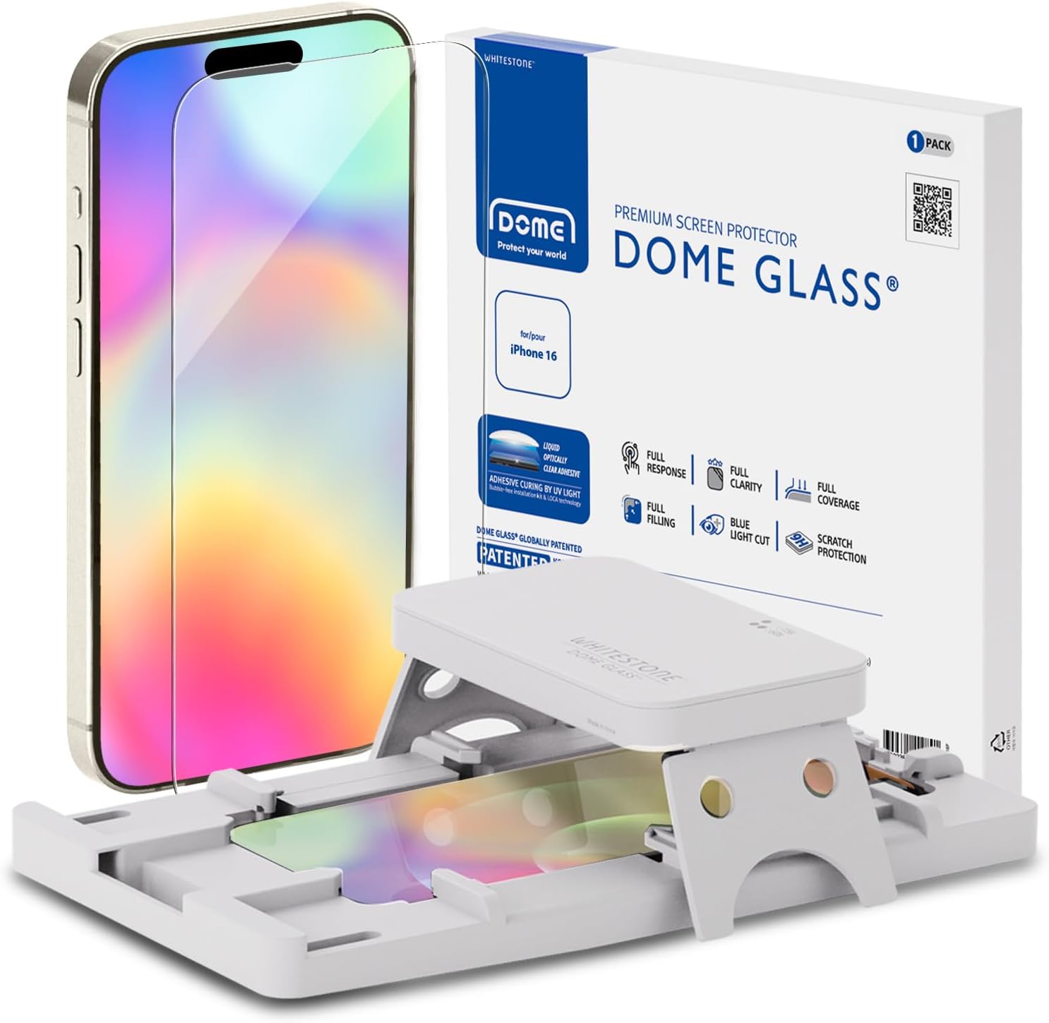DOME GLASS Whitestone Screen Protector for iPhone 16 Series (iPhone 16)
