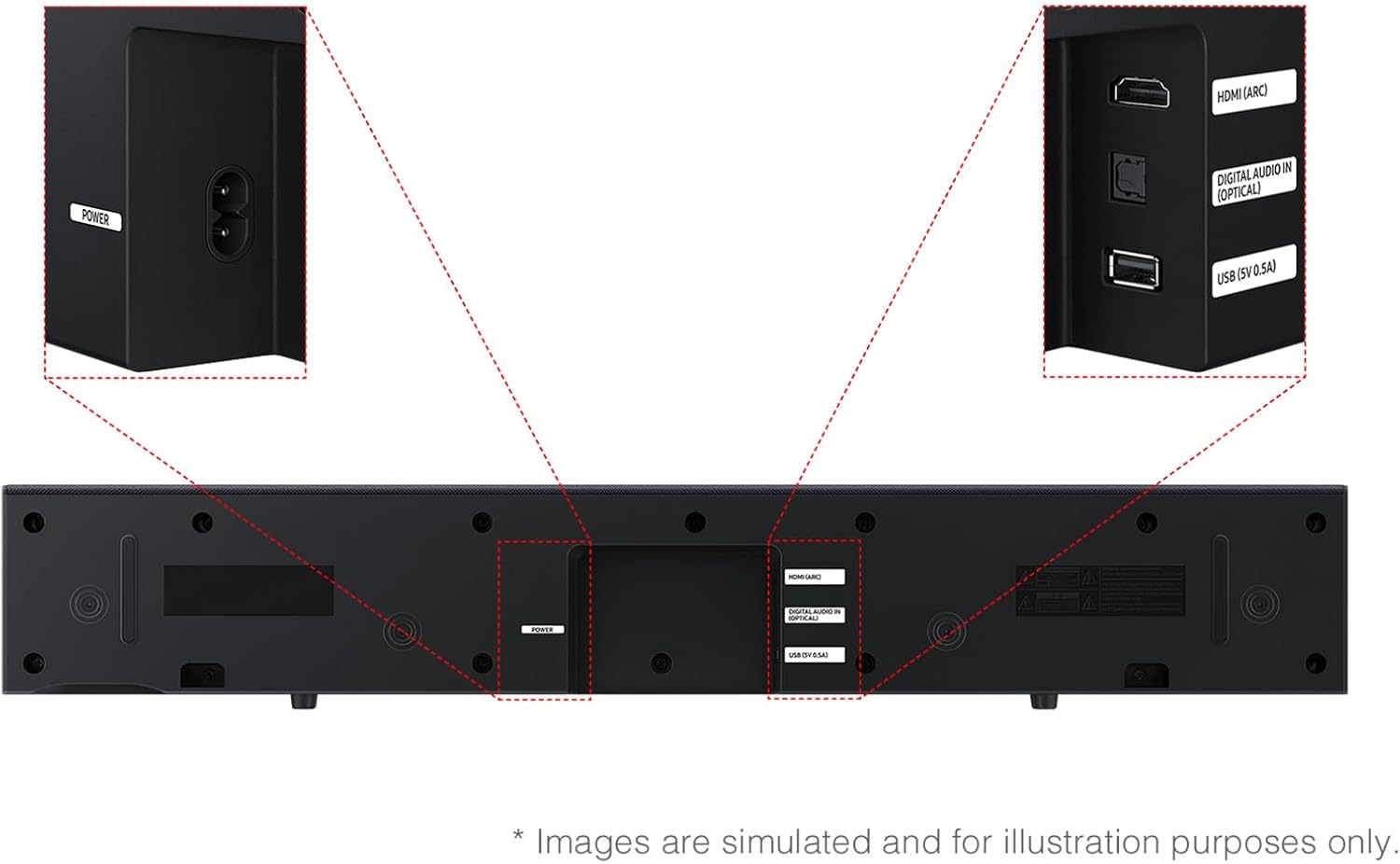 Samsung B-Series Soundbar HW B400F 2.0 ch Soundbar with Built in Subwoofer (2025 Model) One Remote Control, Surround Sound Expansion, Voice Enhance Mode