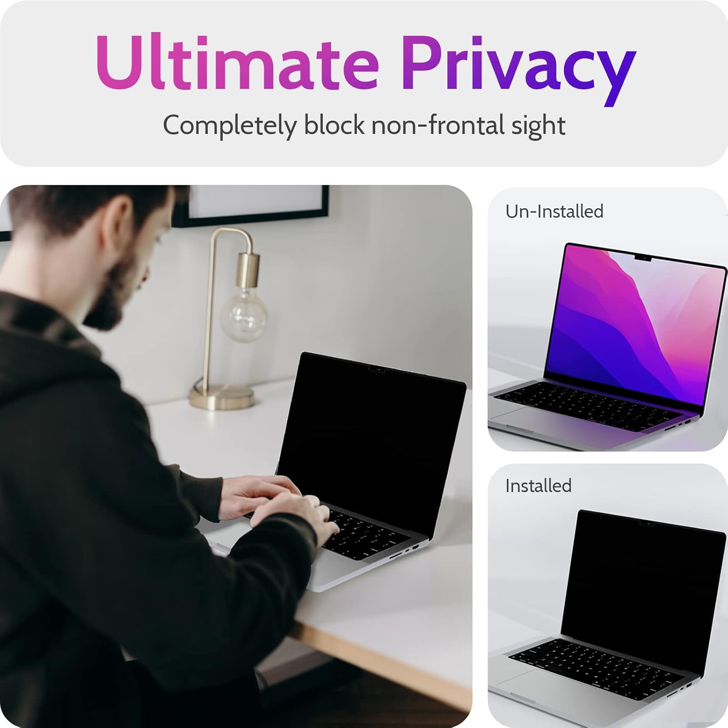 Magnetic Privacy Screen for MacBook Pro 14 Inch (2021-2025, M1, M2, M3, M4, M5), Removable Matte Blue Light Glare Filter for Mac Pro 14.2" Laptop Computer