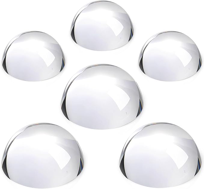 Briwooody 6 Pcs Crystal Dome Magnifier Paperweights Glass Paperweight Reading by Briwooody