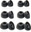 Replacement Earbuds Tips Silicone Universal for 4.0mm-6.0mm Nozzle in-Ear Rubber Ear Tips Fit True Wireless Earbuds 6 Pairs LMS Black