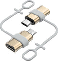MoKo Lightning to USB C Adapter 2Pack, NOT for Lightning Earbuds/Headphones/OTG, USB-C to Lightning Adapter for iPhone Air 17 16 15 Pro Max Plus,iPad Pro/Air,Galaxy,ONLY for Charging/Data Sync, Gold
