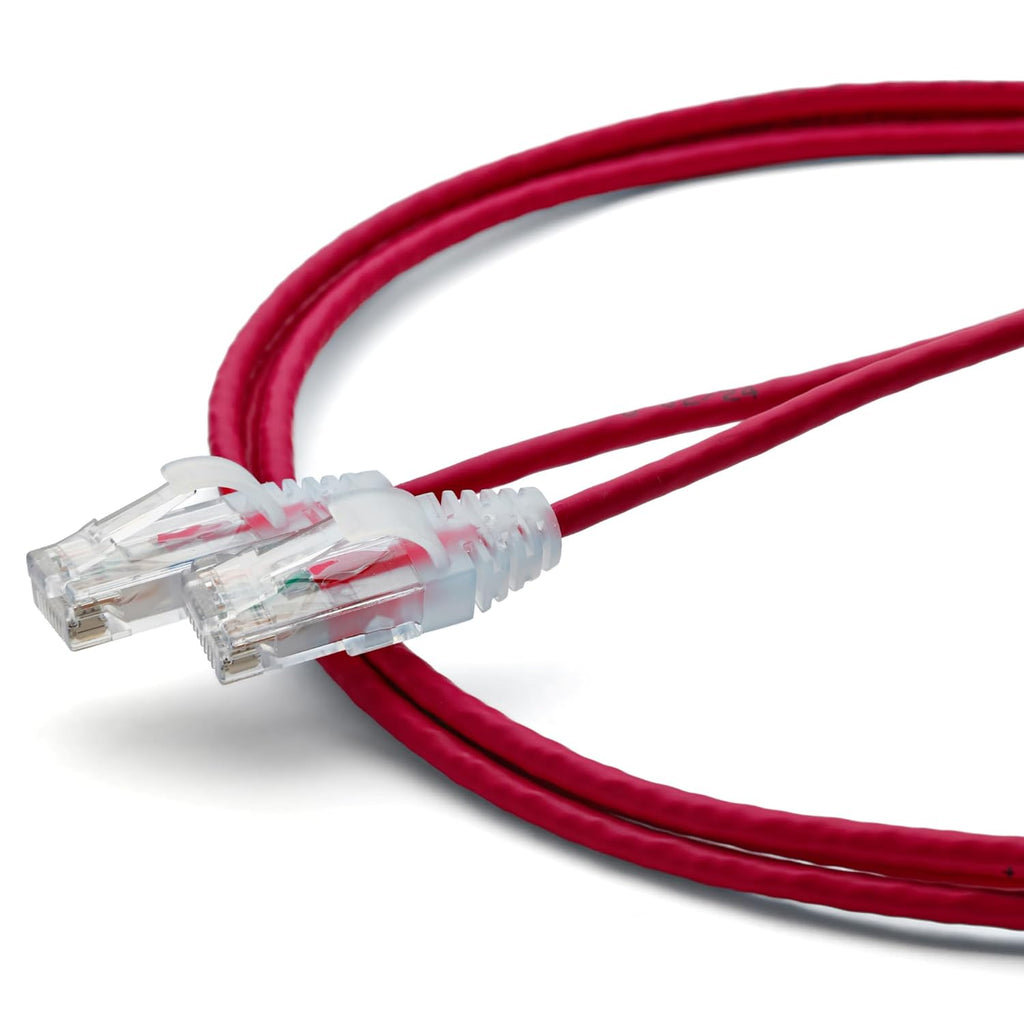 TRUECABLE Cat6 Component Rated Patch Cable, Unshielded (U/UTP), 5ft, Red, 28AWG Solid Copper, Snagless 10G High-Speed Ethernet Cable, PoE++ 4PPoE 100W, UL Listed, RoHS-3, 1 Pack