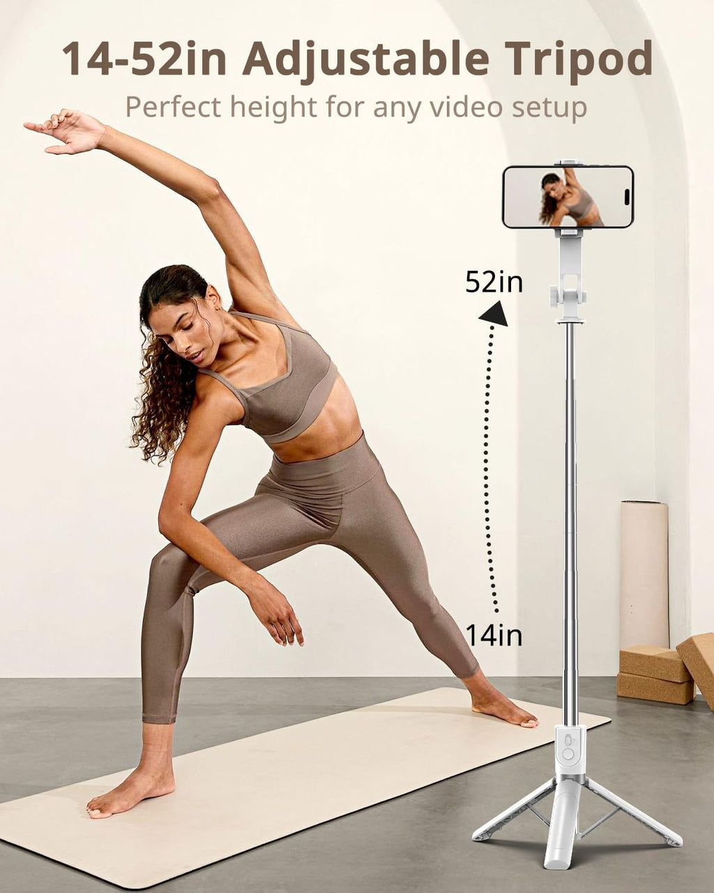 UBeesize Selfie Stick Tripod for iPhone and Android, 52'' Extendable Phone Tripod Stand with Remote, Portable Selfie Sticks with Phone Holder for Video Recording & Travel