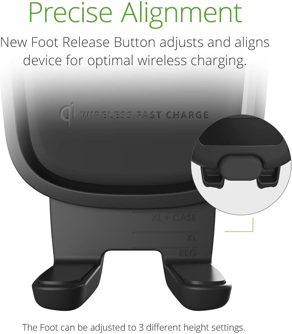 iOttie Car Charger Easy One Touch Wireless 2 Qi Charging CD Slot + Air Vent Combo Phone Mount for iPhone, Samsung Galaxy, Huawei, LG, Smartphones, Black