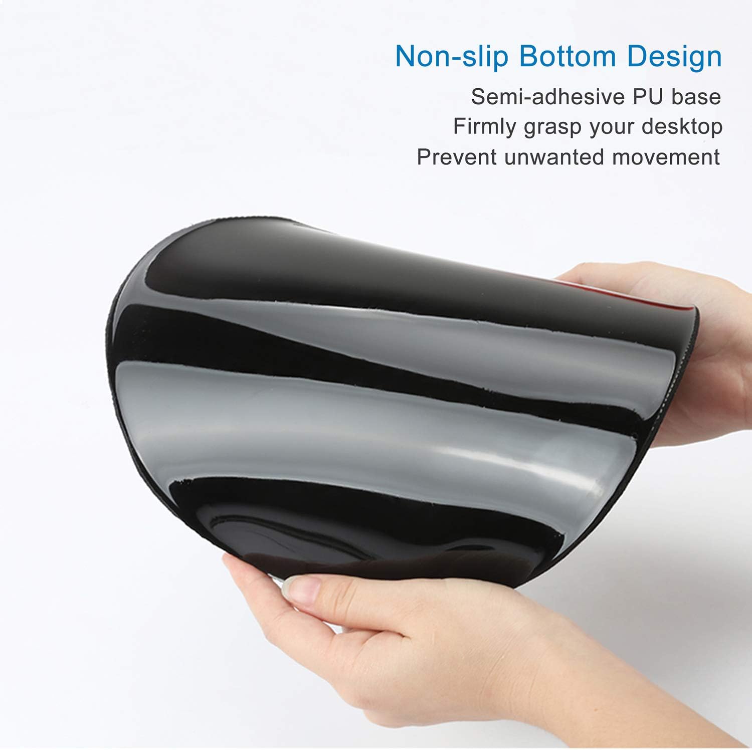 ITNRSIIET Ergonomic Mouse Pad with Gel Wrist Support Small Wrist Rest Smooth Surface Non-Slip PU Base Comfortable Office Supplies Pain Relief, 8.7 x 7.2 inches, Abstract Leaves