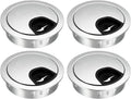 uxcell Cable Hole Cover, 2Inch/50mm Zinc Alloy Desk Wire Cord Cable Grommets Hole Cover for Office PC Desk Cable Cord Organizer, 4Pcs Bright Silver