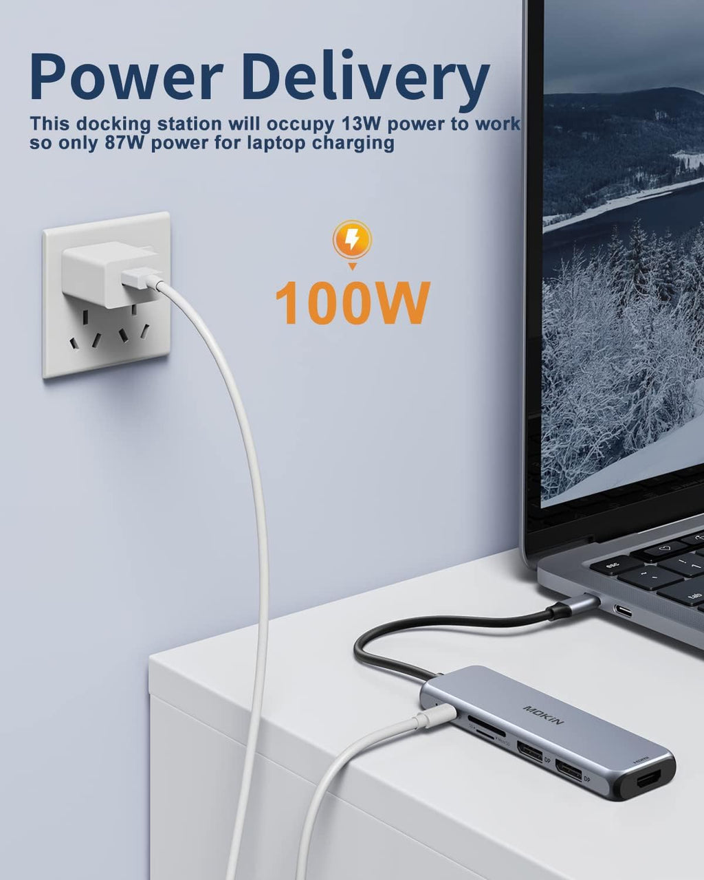Docking Station Dual DisplayPort, MOKiN USB C Hub Dongle with 2 DP, HDMI, 3 USB A 3.0, SD & Micro SD Slot, PD Charging Port for MacBook/Dell XPS/Steam Deck/HP/Lenovo ThinkPad/Microsoft Surface