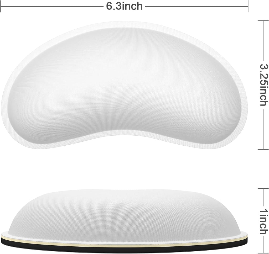 Dapesuom Mouse Wrist Rest, Ergonomic Memory Foam Mouse Wrist for Computer Desk Mats Support, Hand Rest Pad Cushion for Gaming, Office, Laptop, Men, Women, Pain Relief & Easy Typing, Ivory White
