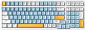 Wireless Mechanical Keyboard, Triple Mode 2.4G/USB-C/BT Gaming Keyboards 100 Keys Ice-Blue Backlit, Red Switch Keyboard | Rechargeable Mechanical Gaming Keyboards | Ice Blue/W/Y