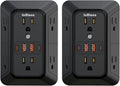 2 Pack Multi Plug Wall Outlet Extender Surge Protector 6 AC Outlet Splitter with 4 USB Ports(2 USB C) Wall Charger 1050J Power Strip 125V/15A, 1875W for Home, Office, Travel Dorm Room Essentials